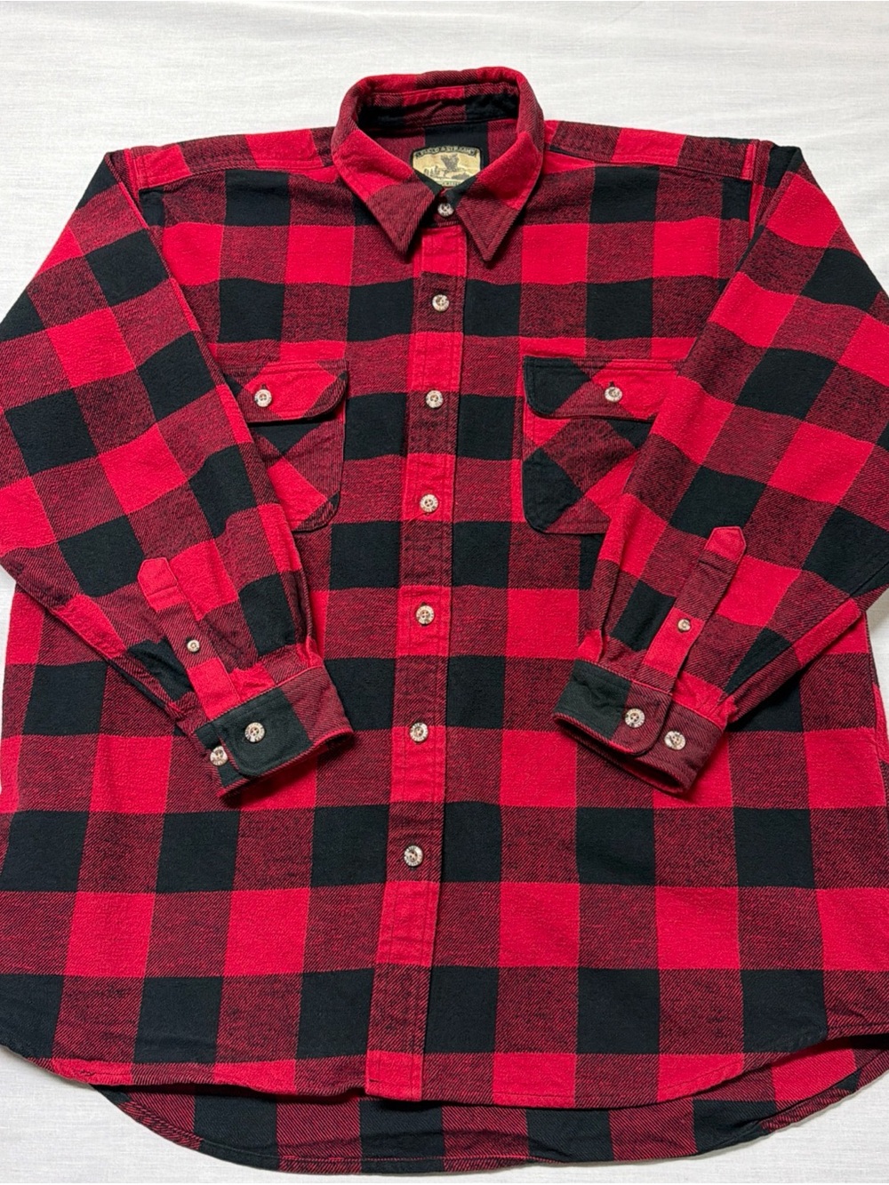 Field & Stream Red & Black Buffalo Check Plaid Flannel Shirt Mens XL